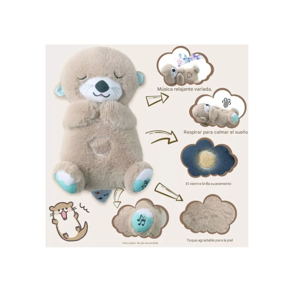 Nutria Peluche Relajante Luz Musical Juguete Respiraci&oacute;n image number 5.0