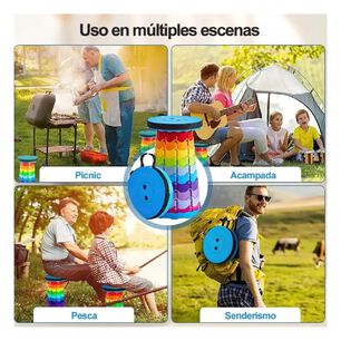 Taburete Plegable Telesc&oacute;pico Port&aacute;til Silla Retr&aacute;ctil Camping