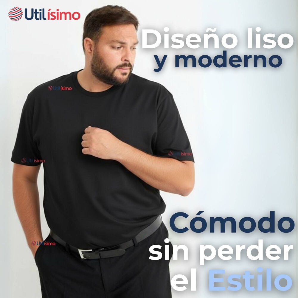 Polera Camiseta 100% Algodón Premium Manga Corta Básico Negro Hombre image number 4.0