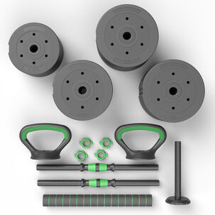Set Mancuernas Green 3 En 1 Ajustables 40 Kg