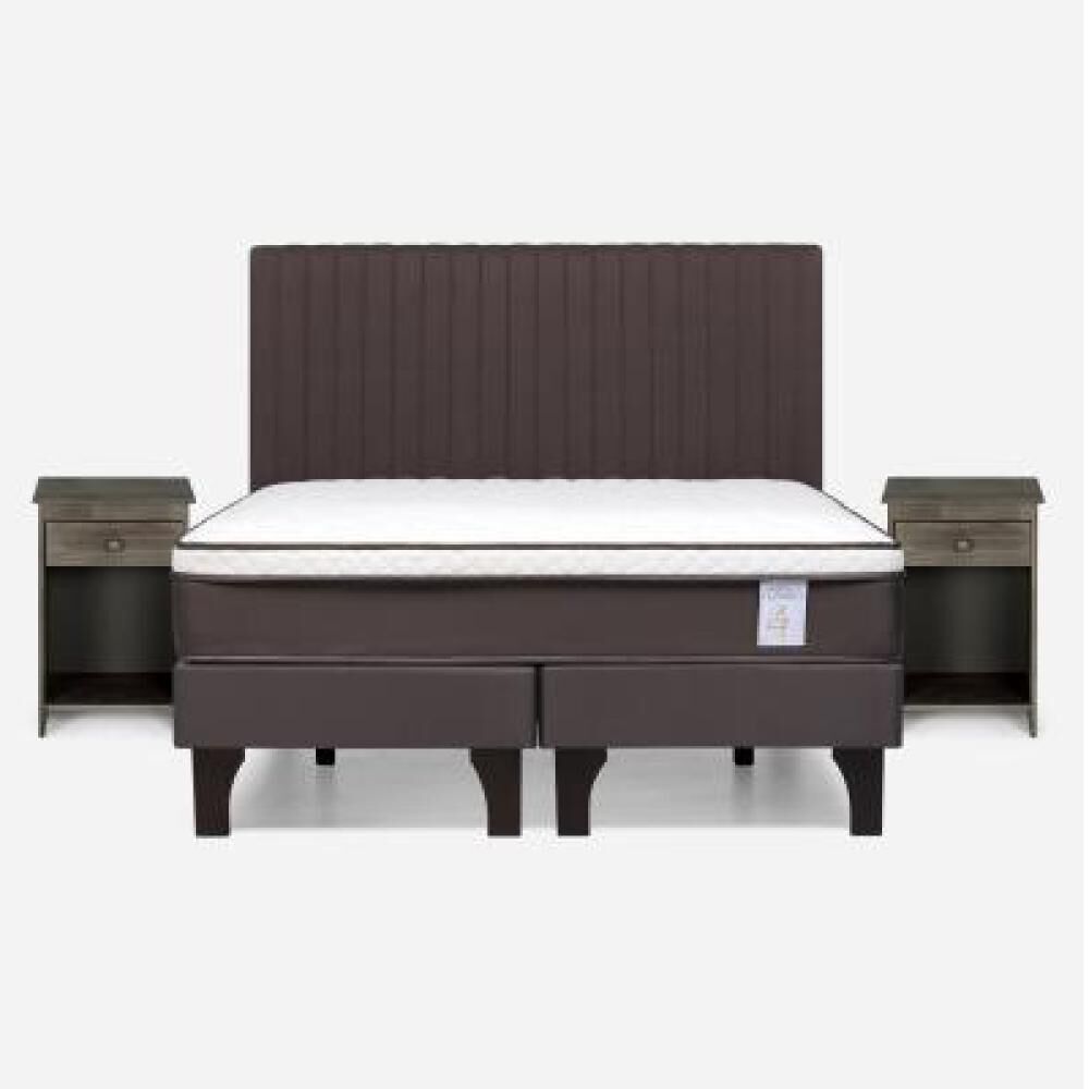 Cama Europea Rosen New Style 4 Plus / 2 Plazas / Base Dividida + Set De Maderas image number 6.0
