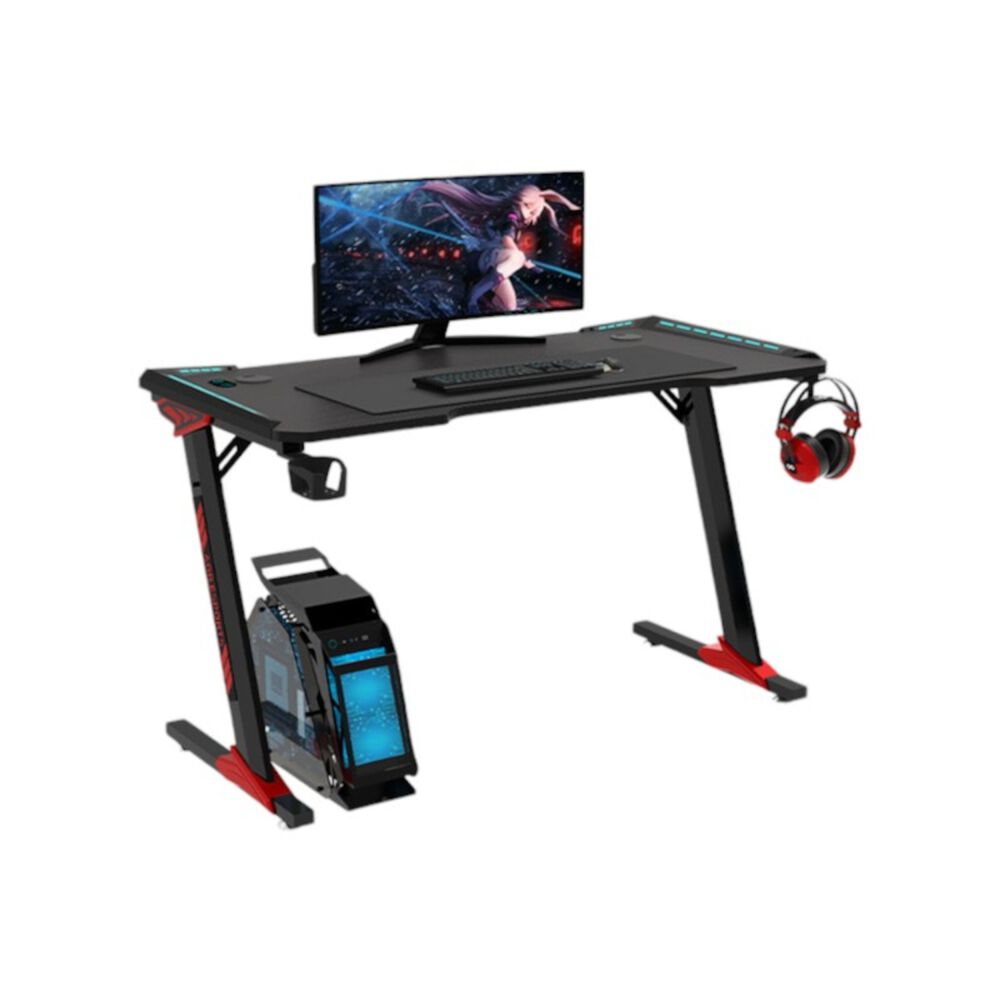 Escritorio Gamer 120x60x73cm Con Luces Negro Lubabycas image number 6.0