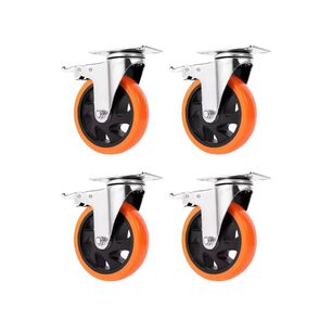 Set X4 Ruedas De 5 Pulgada Giratoria Para Muebles Con Frenos