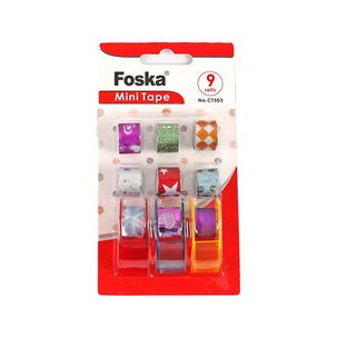 Cinta Adhesiva Con Dise&ntilde;o Mini Washi Tape 9 Unidades