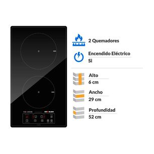 Encimera Vitrocer&aacute;mica Sindelen CEI-4252NG / 2 Quemadores