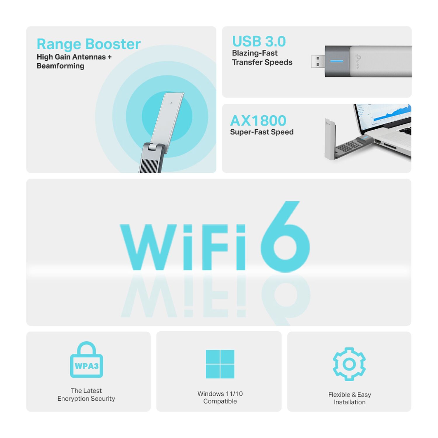 Adaptador Usb Tp-link Archer Tx20uh Wi-fi 6 Ax1800 Con Antenas Externas Y Doble Banda image number 2.0