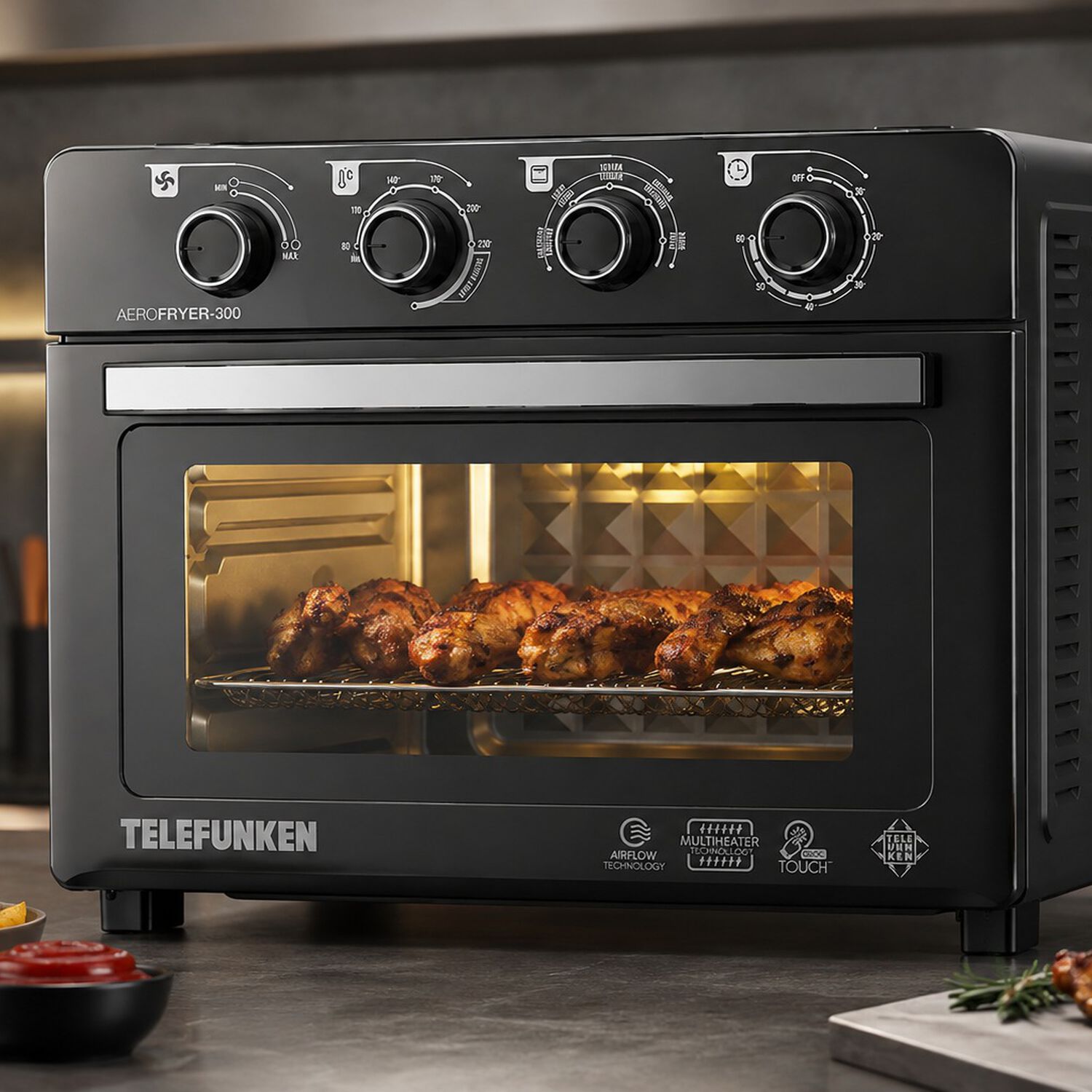 Horno Freidora De Aire Telefunken Aerofryer 300 30l 2100w image number 0.0