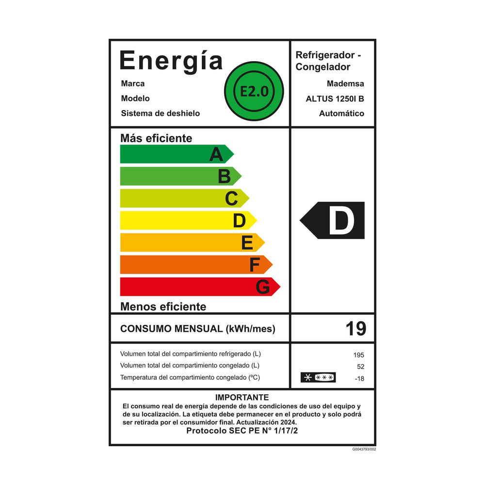 Refrigerador 247l No Frost Top Freezer Inverter Altus 1250 B image number 10.0