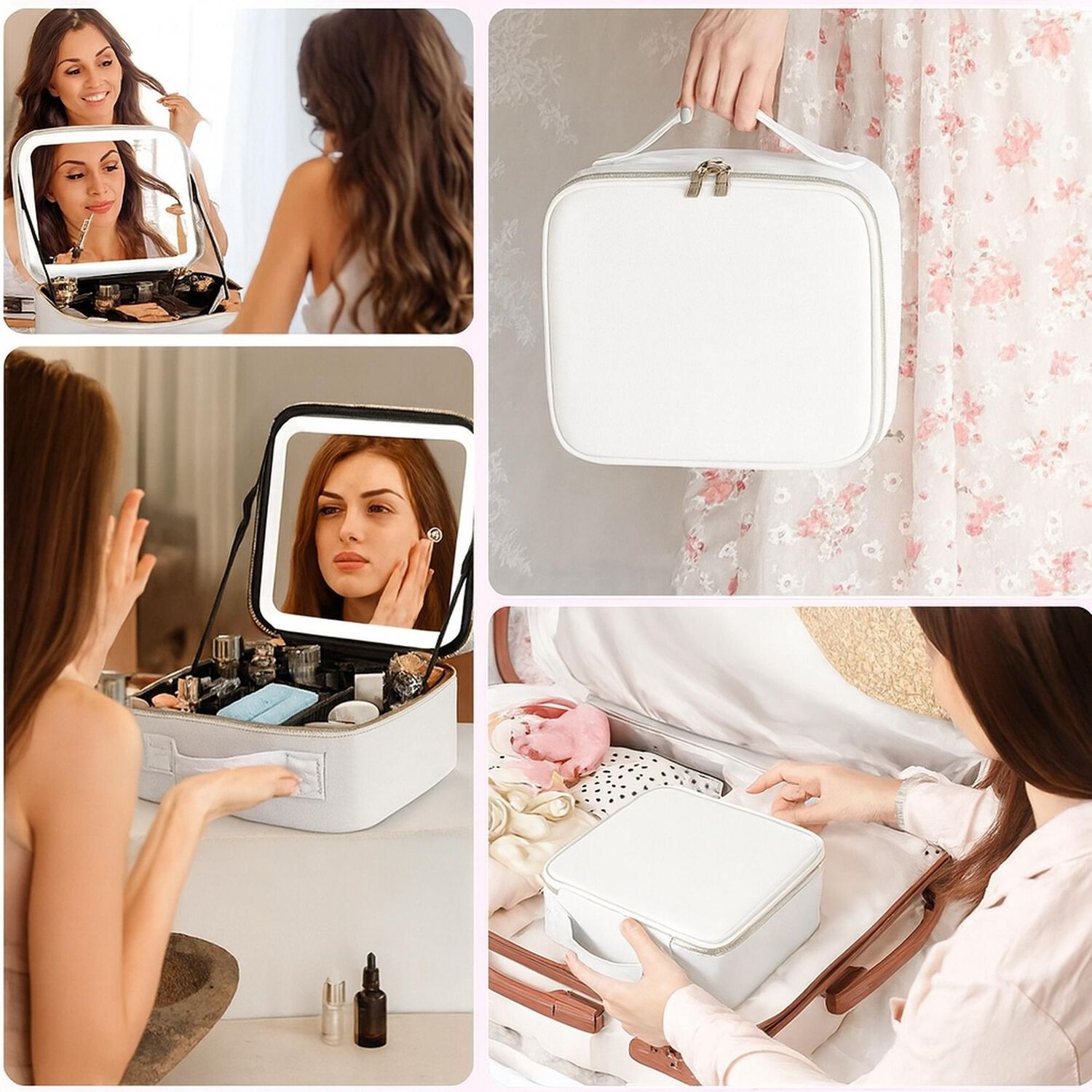 Cosmetiquero Maletin Con Espejo Led Y Divisiones Ajustables image number 3.0