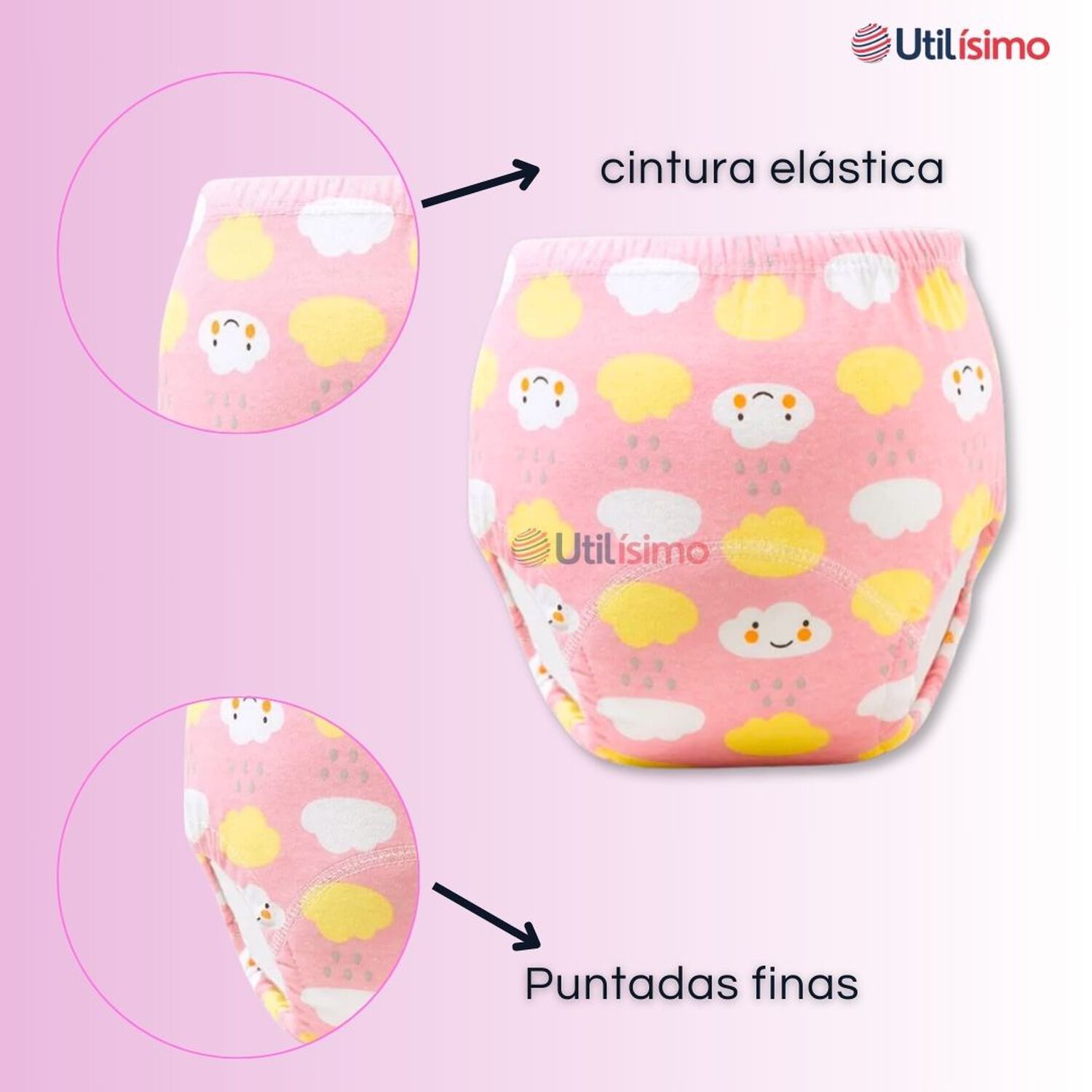 Pack 6 Calz&oacute;n Pantys Ni&ntilde;a Entrenamiento Algod&oacute;n Absorbente Transpirable Cintura El&aacute;stica image number 8.0