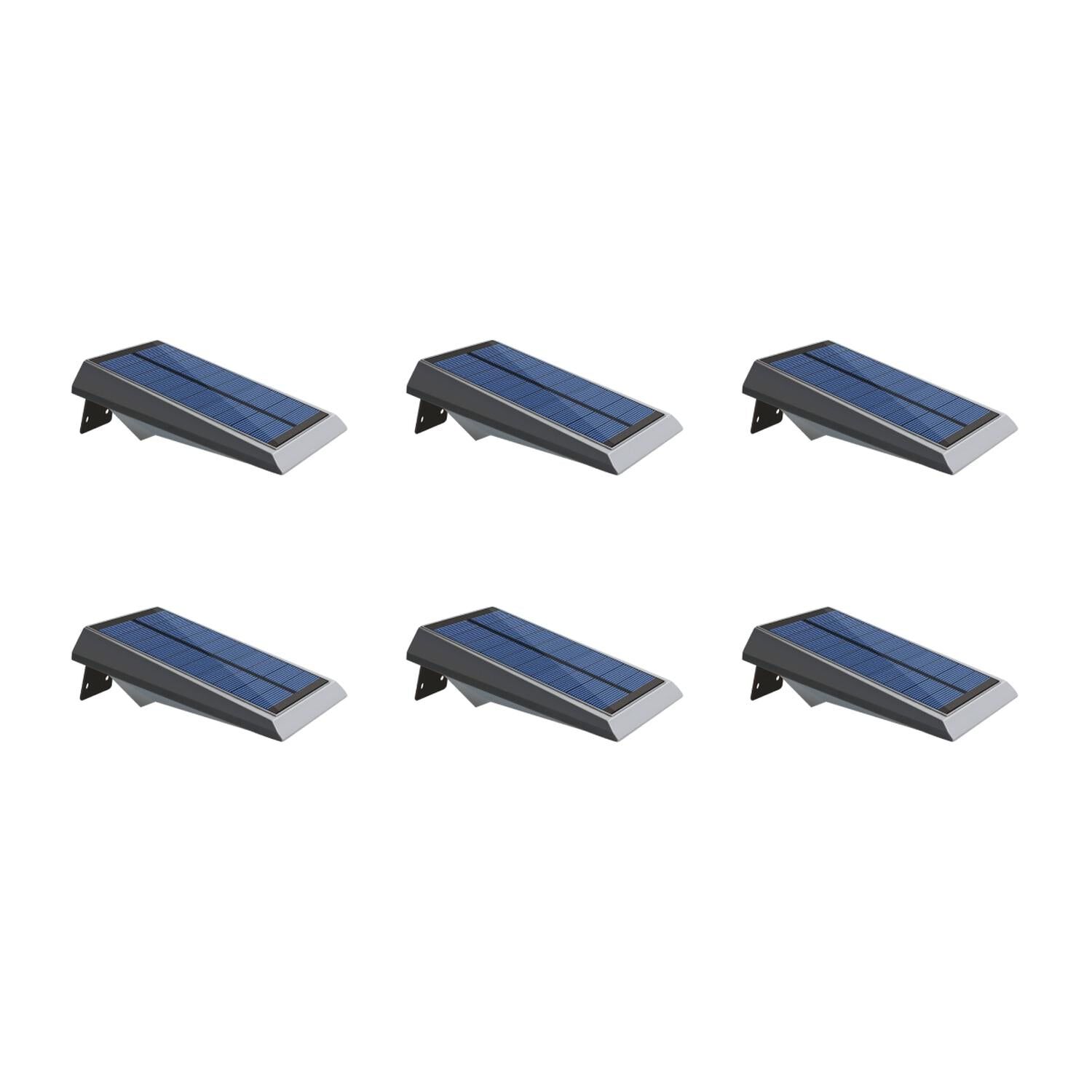 Pack 6 Aplique Solar Contra Agua Ultra Plano Con Sensor De Movimiento image number 0.0