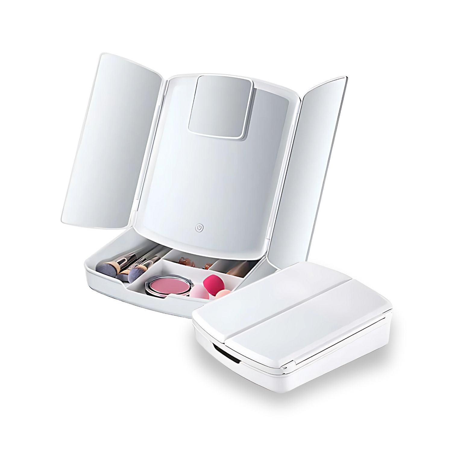 Set Espejo De Maquillaje Con Cajon Plegable Con Luces Led image number 1.0