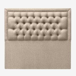 Respaldo De Cama Capiton&eacute; Frame Tachas Lino Beige Queen