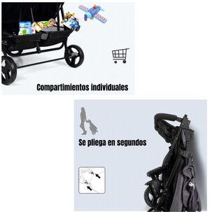 Coche Doble Reclinable 4 A&ntilde;os Seebaby Gris Lubabycas