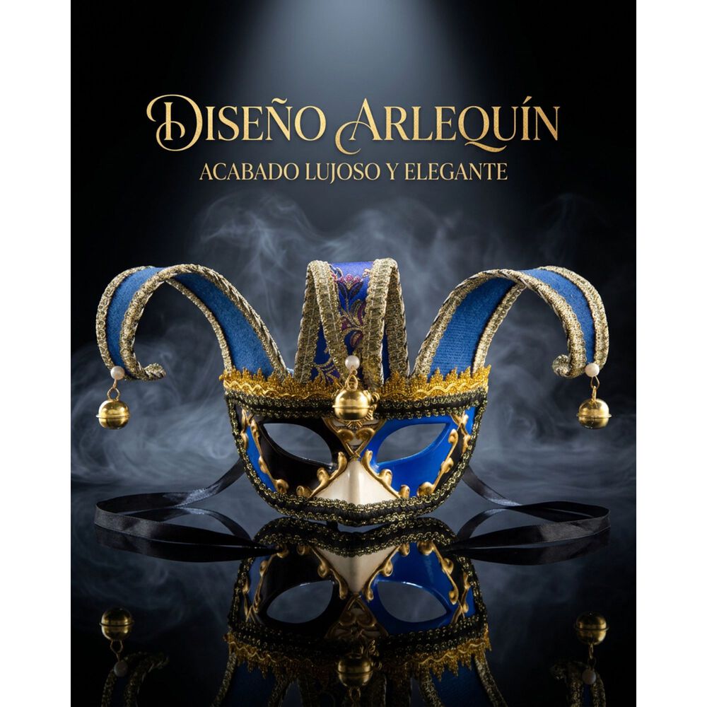 M&aacute;scara Buf&oacute;n Unisex Con Cascabeles Para Fiesta image number 17.0