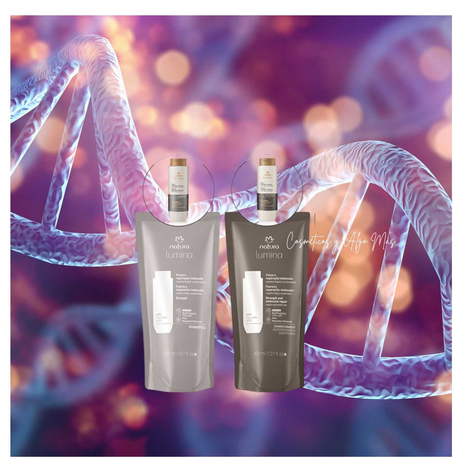 Kit Shampoo Y Acondicionador Repuestos Fuerza Y Reparaci&oacute;n Molecular image number 2.0
