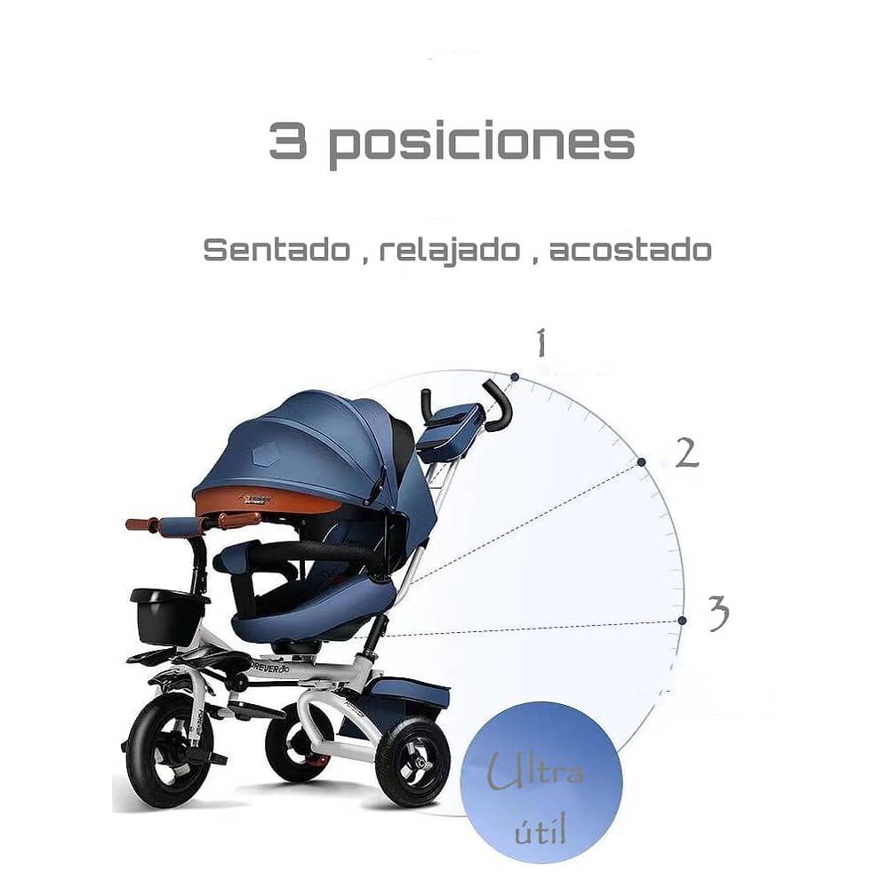Triciclo Reversible Y Plegable Con Accesorios Gris Lubabycas image number 1.0
