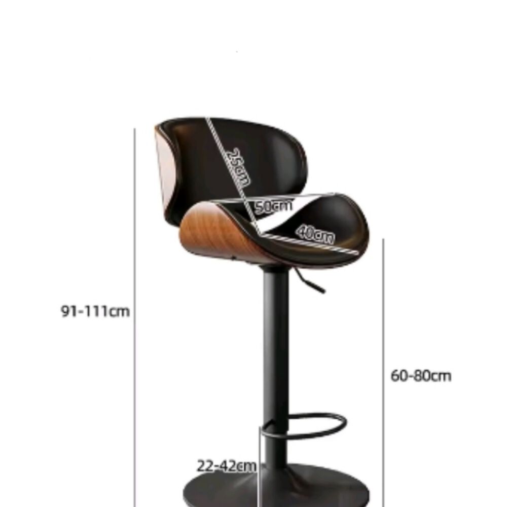 Pack 2 Sillas Bar Taburete Madera Pu Negro/negro Cisne image number 3.0