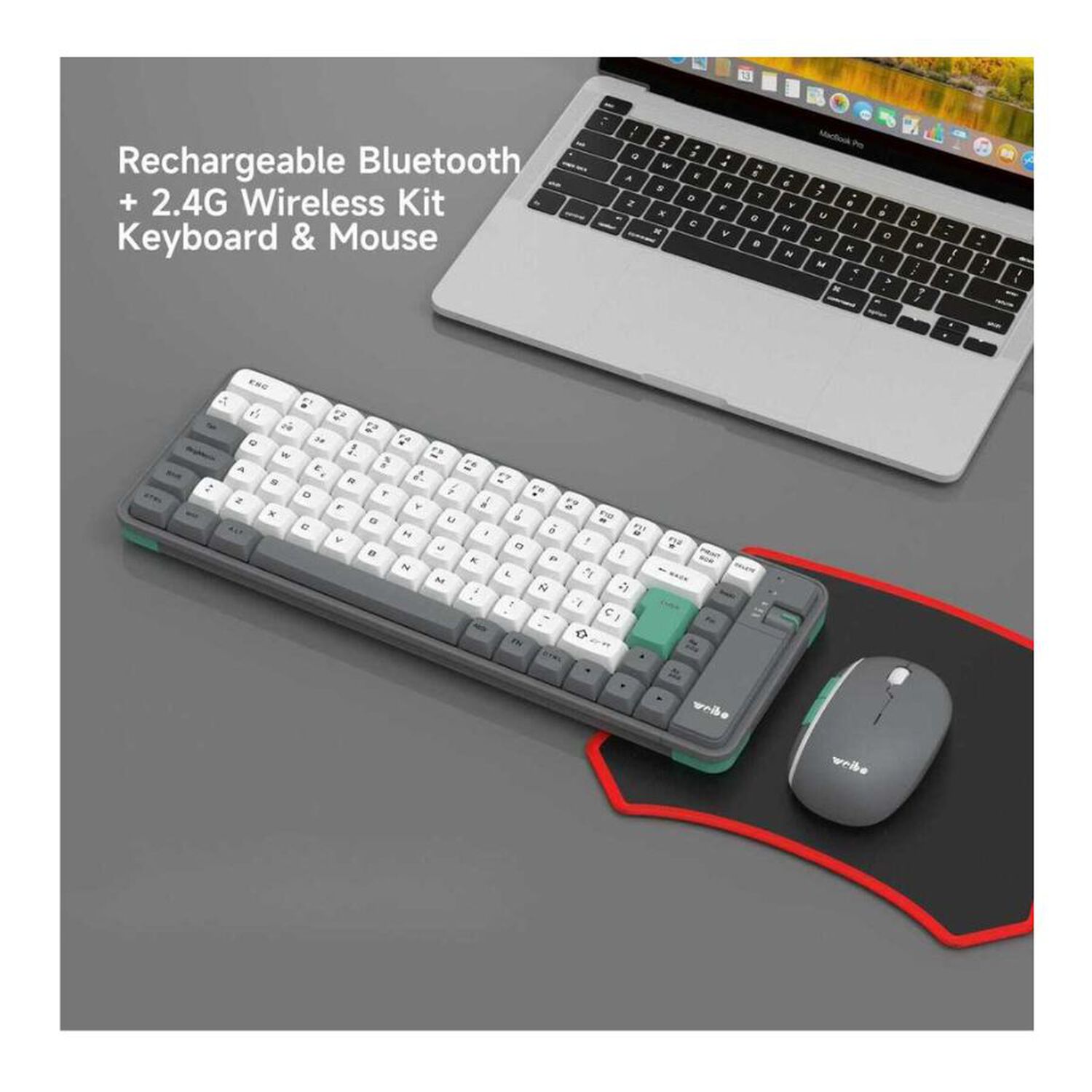 Teclado Y Mouse Inalambrico Kit Combo Bluetooth image number 2.0