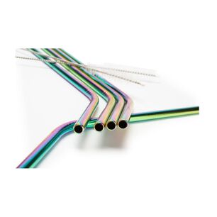 Pack 4 Bombillas Multicolor Con Cepillo Ecologico Cocina