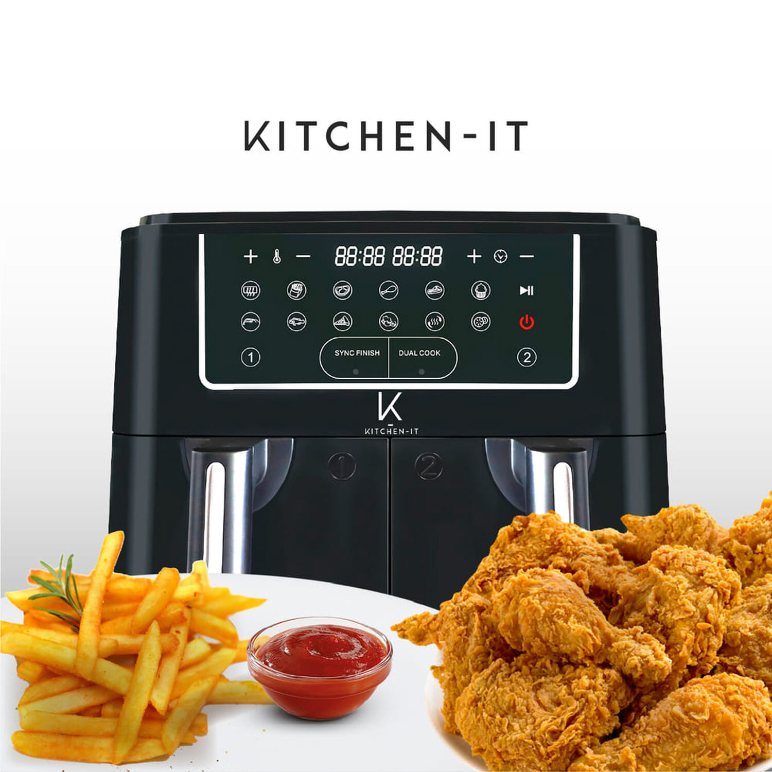 Freidora De Aire Dual Edition 9 Litros Kitchen-it image number 5.0