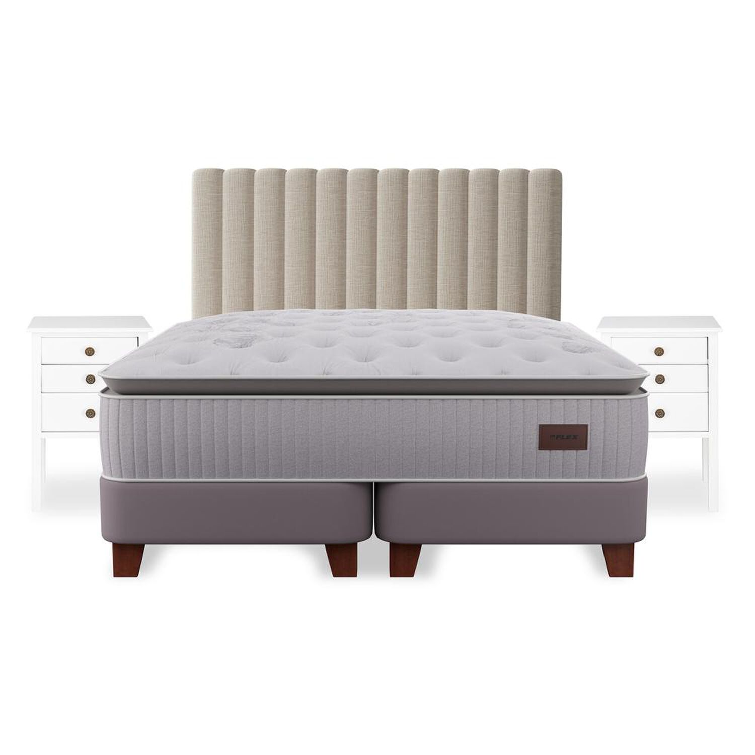 Cama Europea Flex Heritage / 2 Plazas / Base Dividida + Set De Maderas image number 1.0