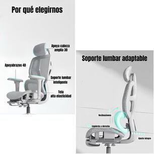 Silla De Escritorio Reclinable Premium E13 Gris Lubabycas