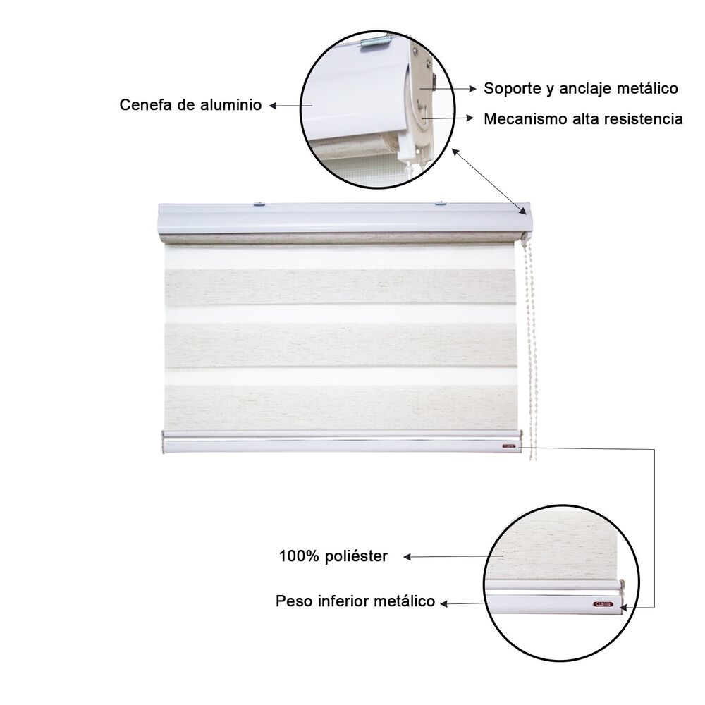 Cortina Roller Duo 180x240 Lino image number 2.0