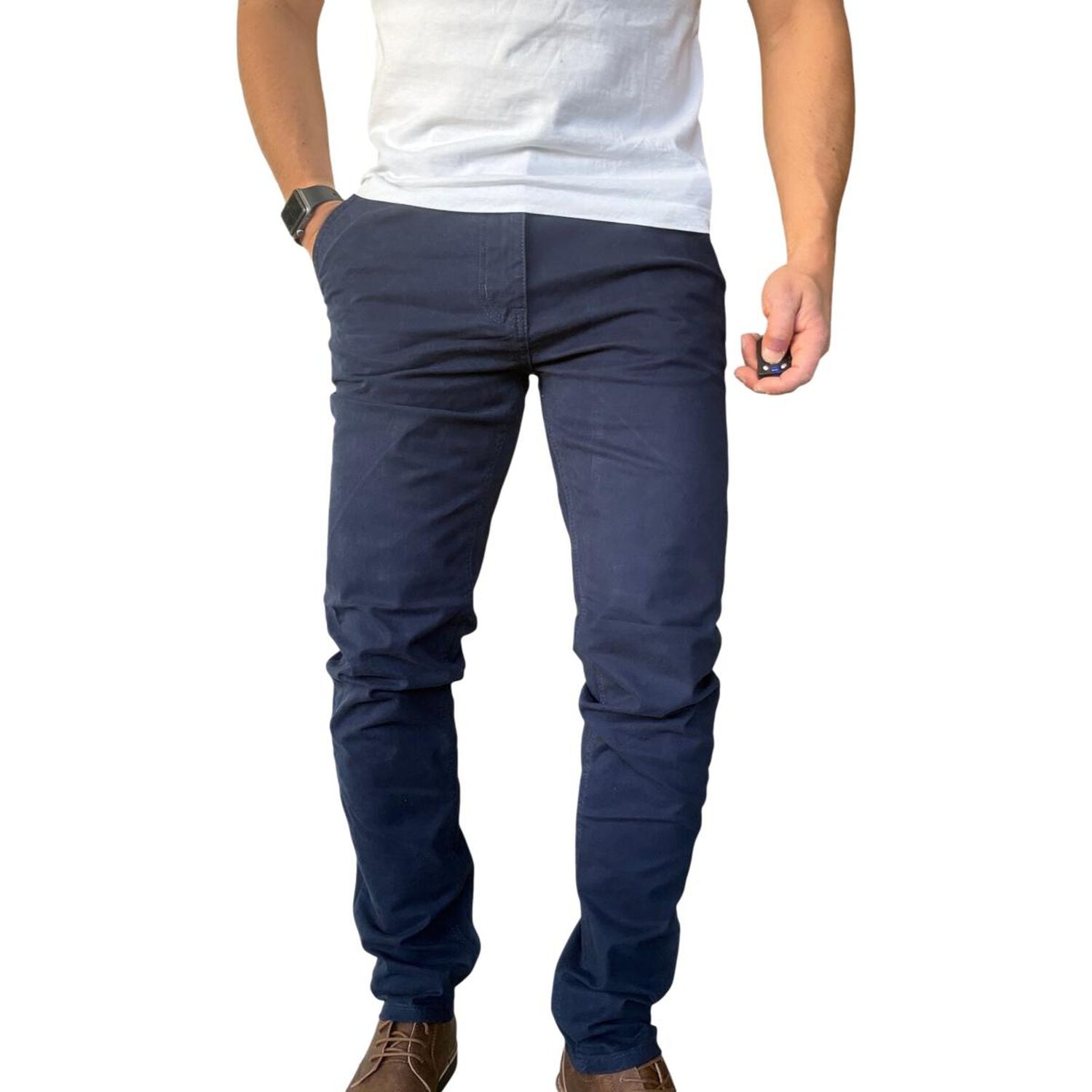 Pantal&oacute;n Elasticado Slim Fit Gabardina Hombre image number 17.0