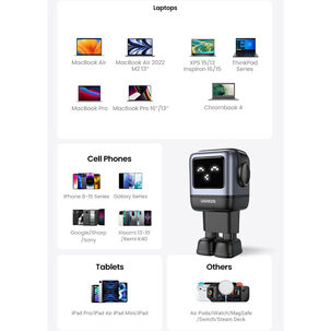 Robot Gan Tech Cargador 65w 1 Usb-a + 2 Usb-c Gris Ugreen Cd361