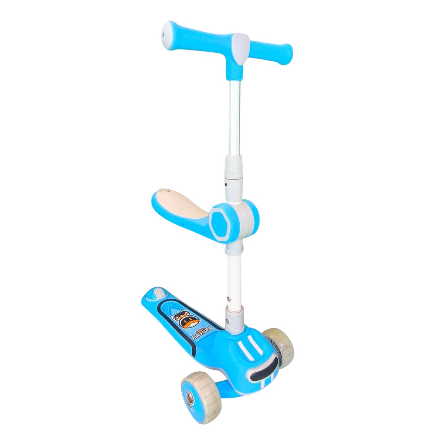 Monopat&iacute;n Plegable Infantil 2 En 1 Luces Led Celeste image number 1.0