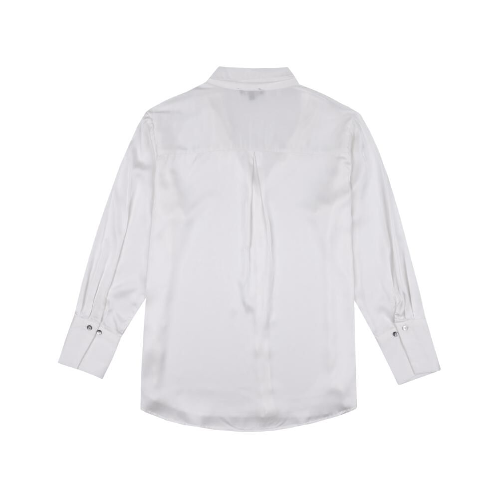 Blusa Satinada Regular Manga Larga Cuello Camisero Mujer Kimera image number 1.0