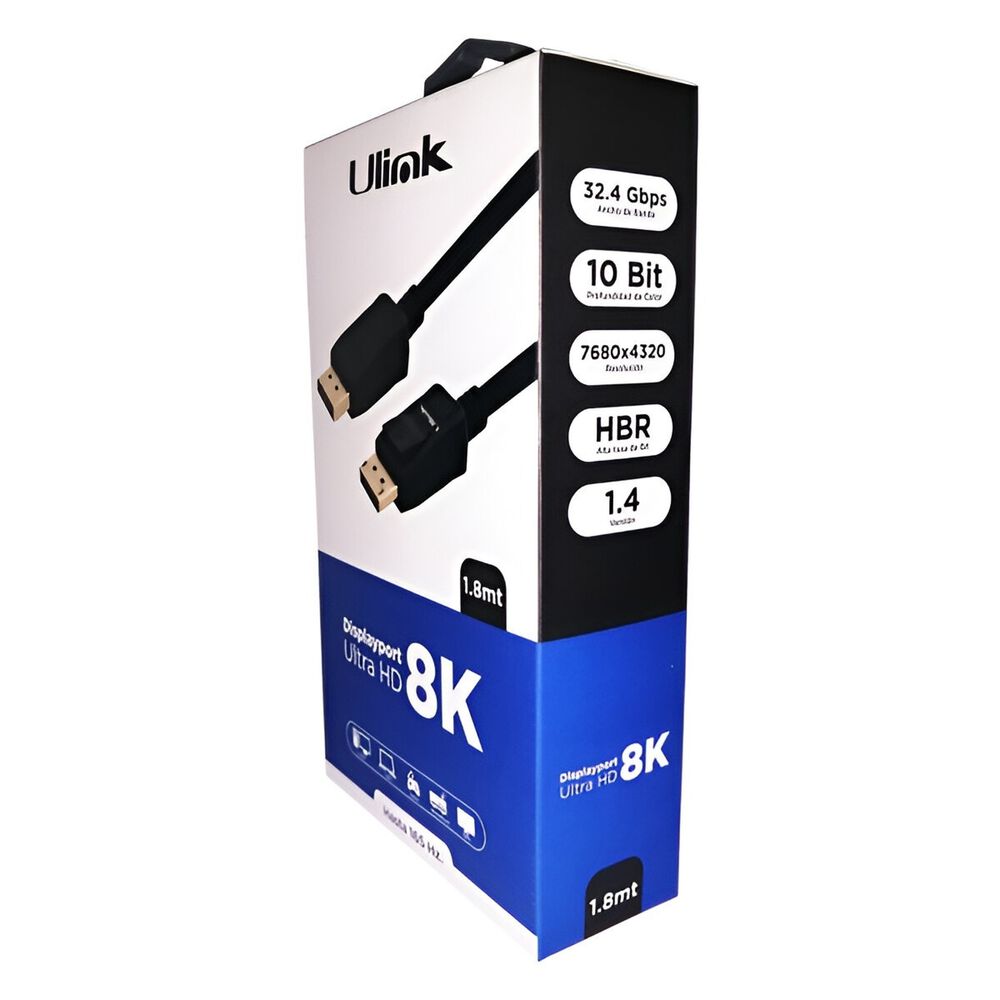 Cable Displayport 8k - Ultra Hd Hbr 165 Hz 1.8m Profesional image number 9.0
