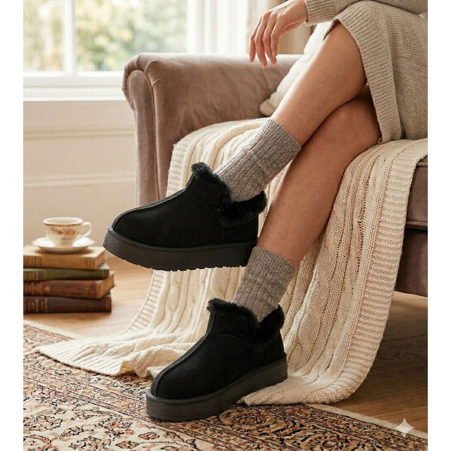 Pantufla Invernal Negro Passer image number 4.0