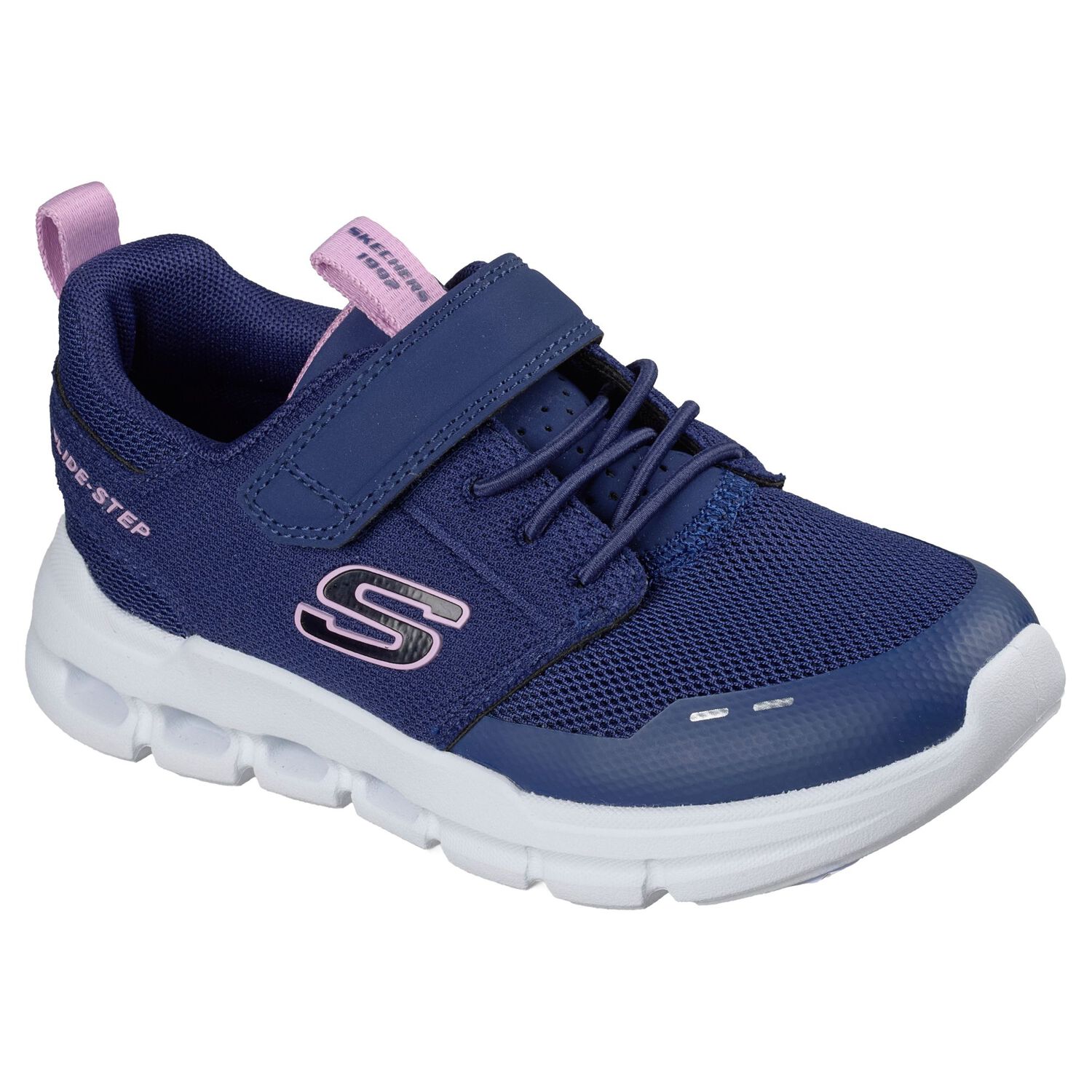Zapatilla Skechers Glide-step Flow Ni&ntilde;a Azul image number 4.0