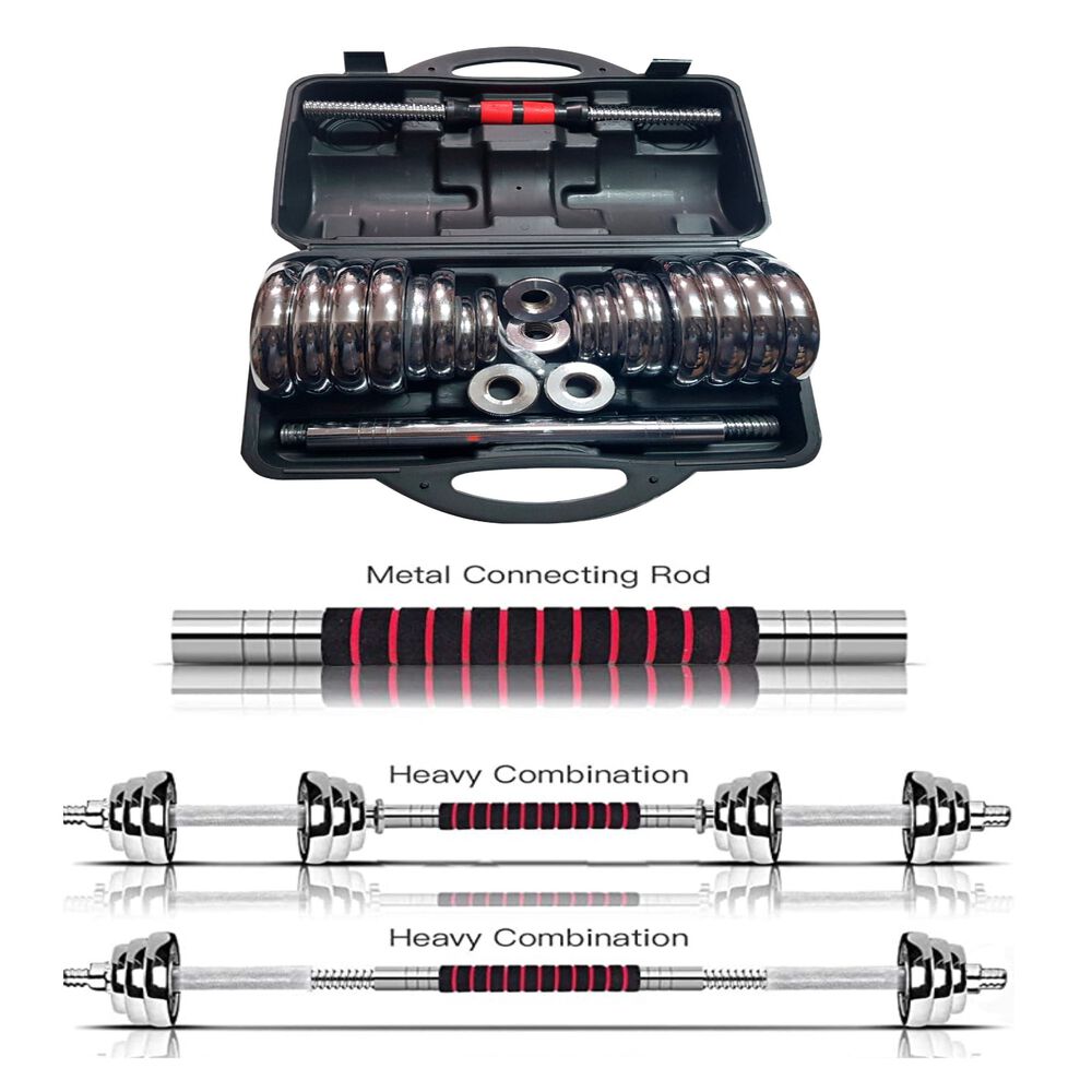 Set De Mancuernas 30 Kg Acero Cromadas Barra Y Malet&iacute;n image number 2.0