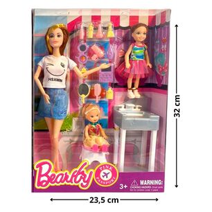 Set De Mu&ntilde;eca Estilo Barbie Peluqueria Infantil