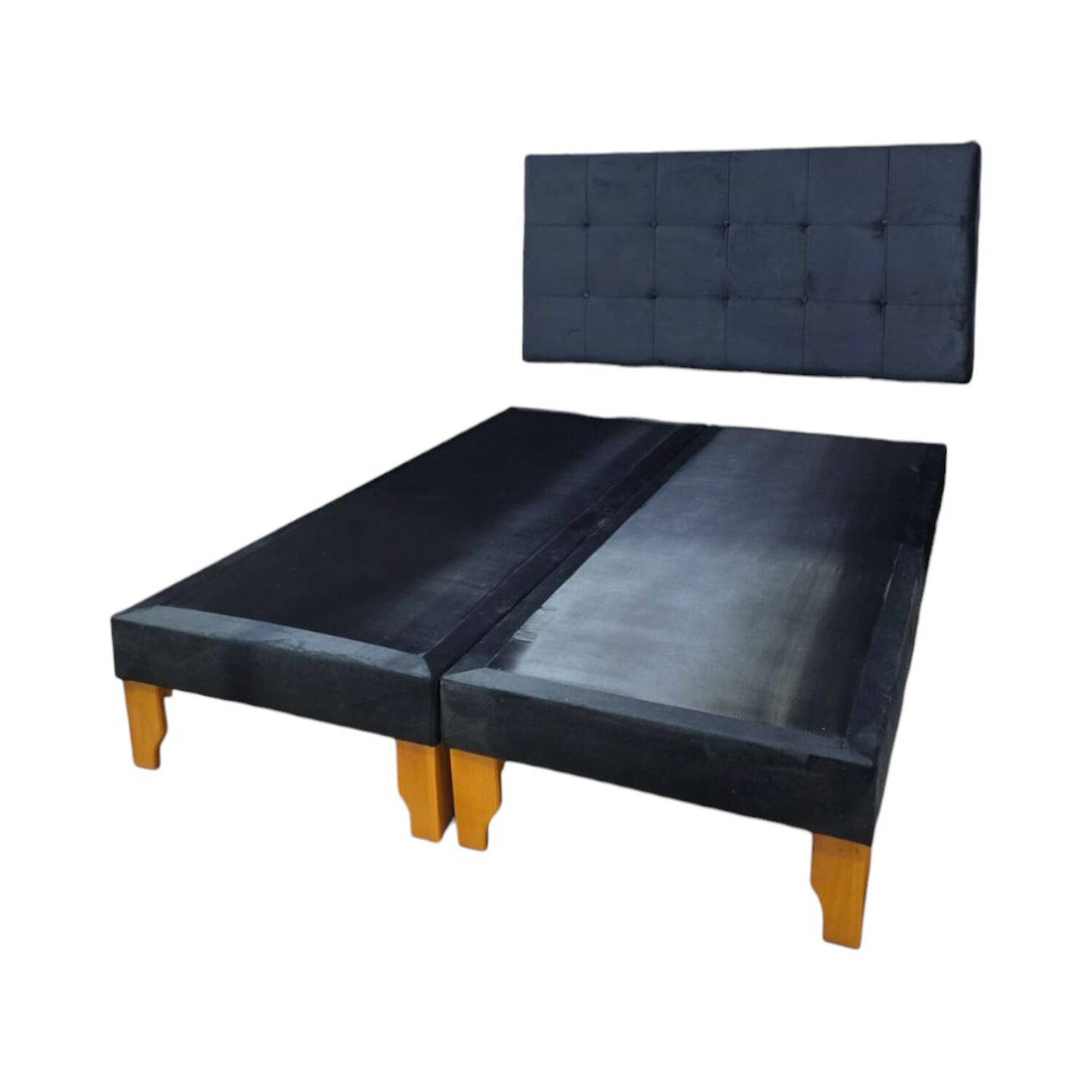 Cama Super King Felpa Negra image number 2.0