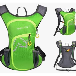 Mochila Outdoor Trekking Running + Bolda De Agua Verde