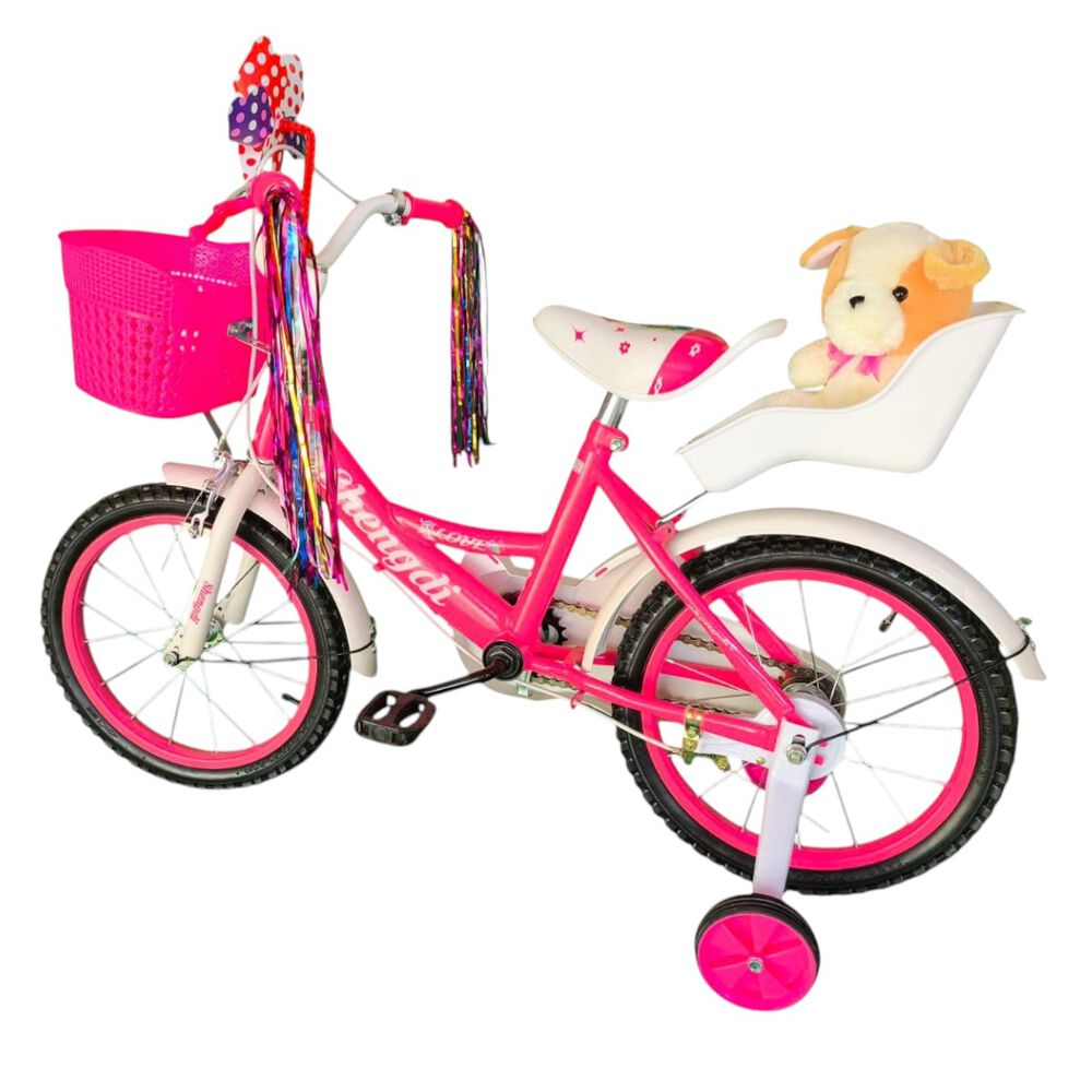 Bicicleta Aro 16 Infantil Con Peluchero Rosado Shengdi image number 5.0