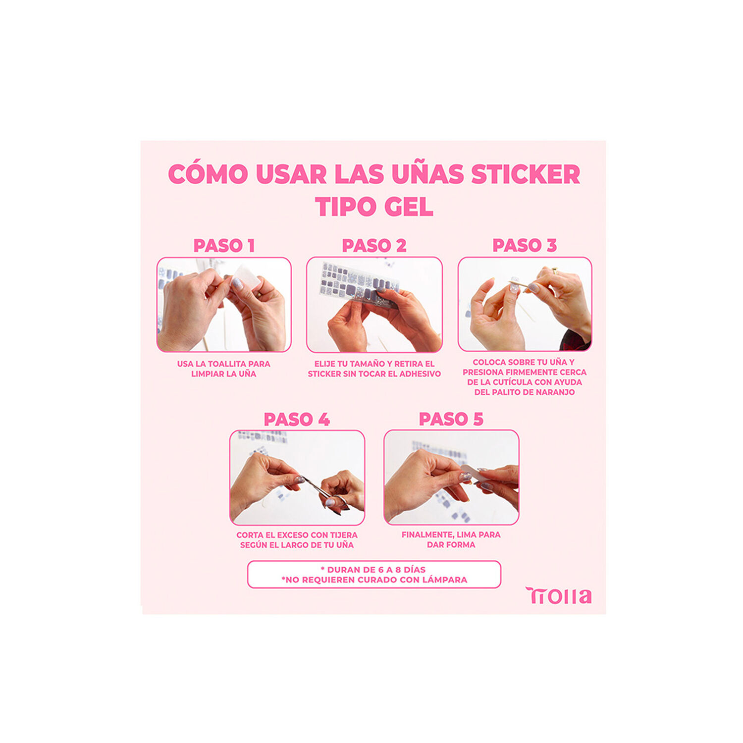 U&ntilde;as Sticker Efecto Gel Tiolla Red Snow Knit image number 2.0