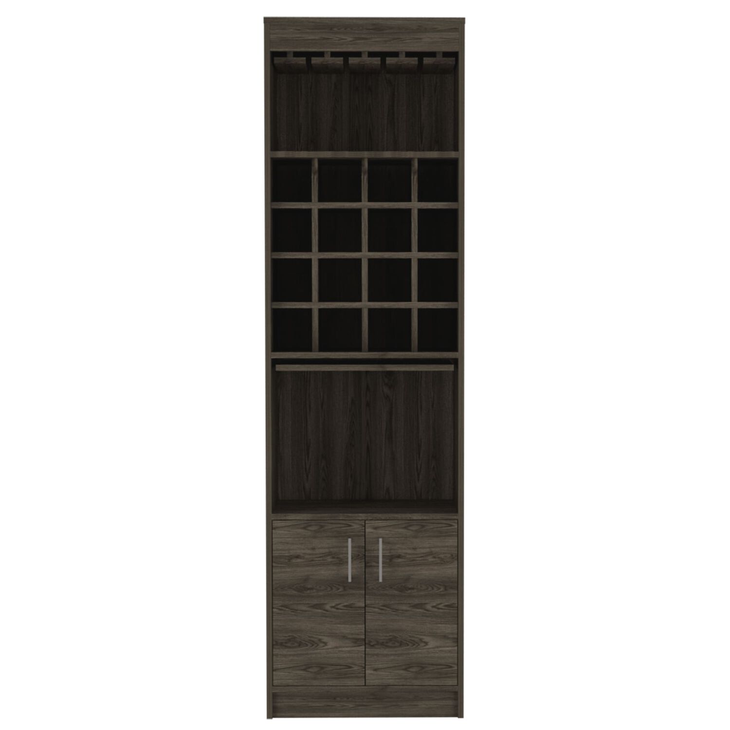 Bar Alto 2 Puertas 16 Botelleros Caf&eacute; Oscuro 180 Cm X 32 Cm X 51 Cm image number 3.0