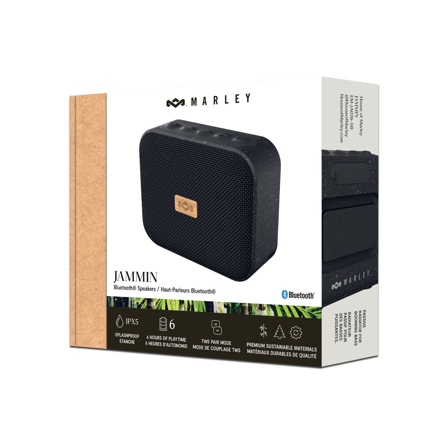 Parlante Bluetooth 5.3 Jammin Negro Marley image number 8.0