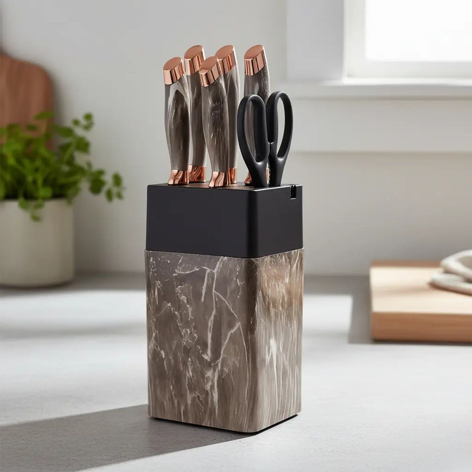 Set De Cuchillos De Cocina Marble Lux Base Rectangular Marble Taupe image number 3.0