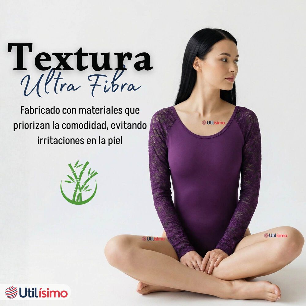 Pack 3 Bodys Cuello Redondo Manga Larga Con Encaje Bamb&uacute; Mujer Colores Surtidos image number 7.0