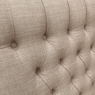 Respaldo De Cama Capiton&eacute; Premium Lino Beige Queen