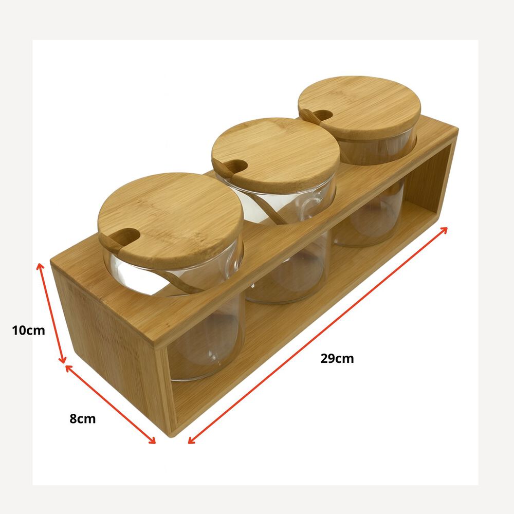 Set 3 Frascos Especieros Con Cuchara Organizadores Cocina image number 2.0