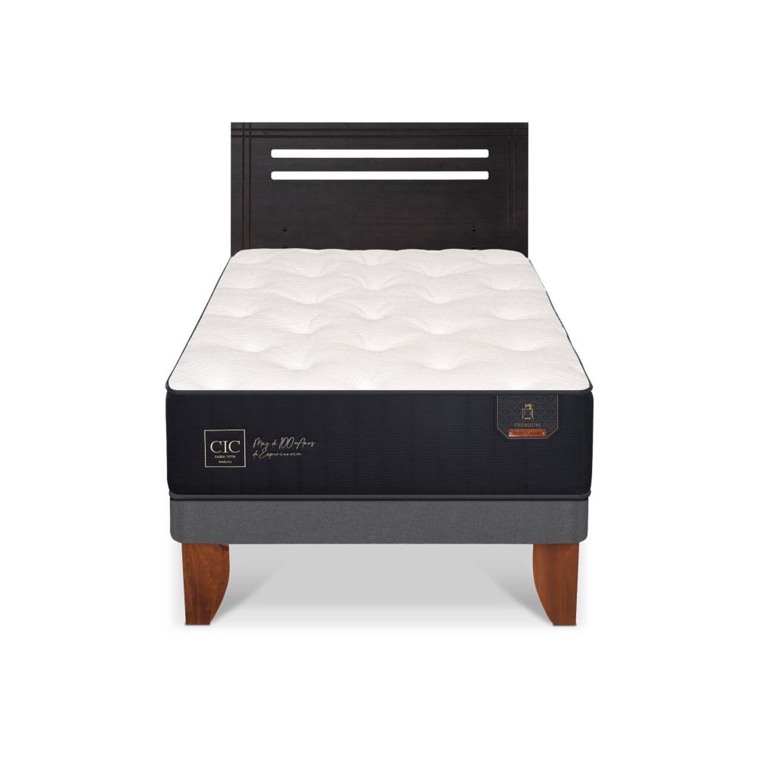 Cama Europea Cic Linea Premium / 1.5 Plazas / Base Normal + Respaldo image number 0.0