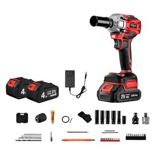 Kit Llave De Impacto Inal&aacute;mbrica Taladro Pistola 2 Bater&iacute;as