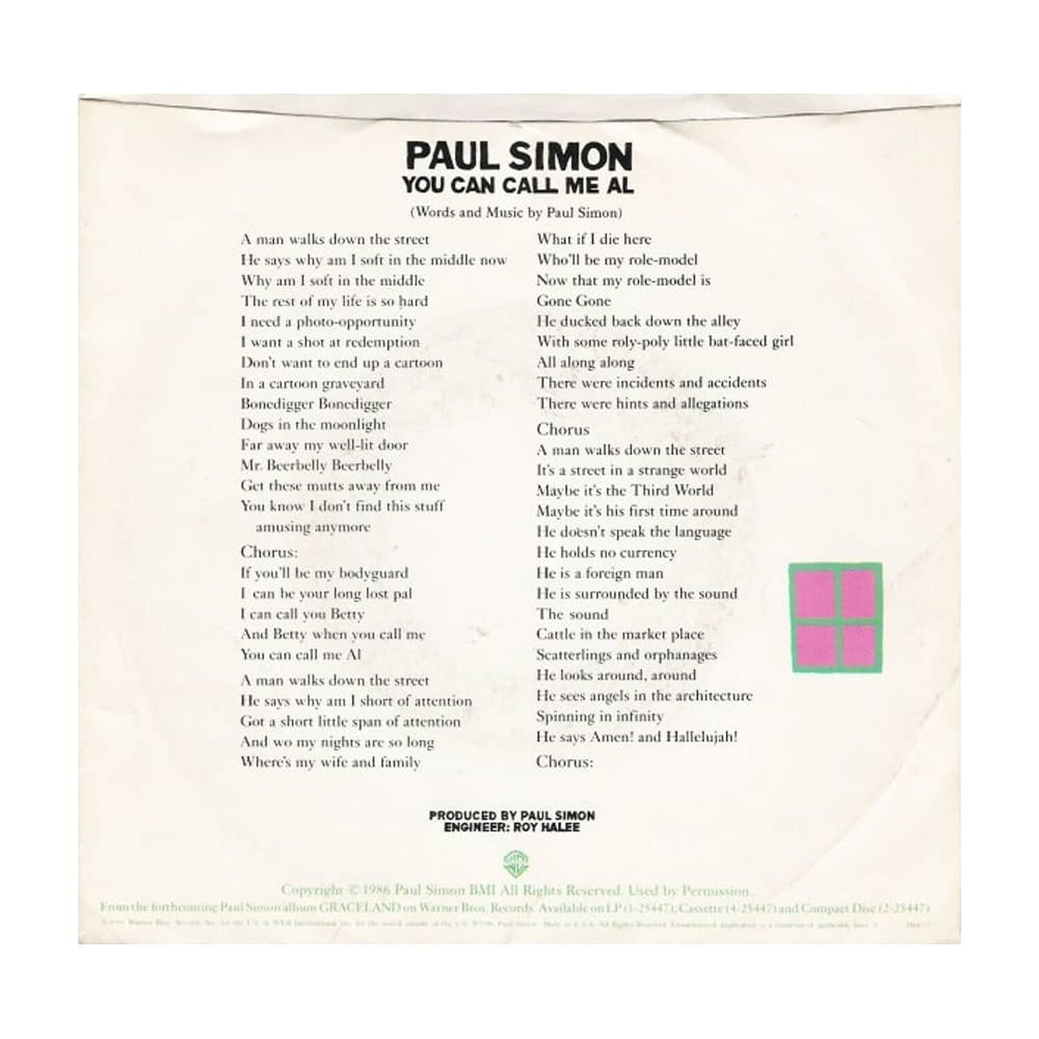 Paul Simon - You Can Call Me Al | 7" Single Vinilo Usado image number 1.0